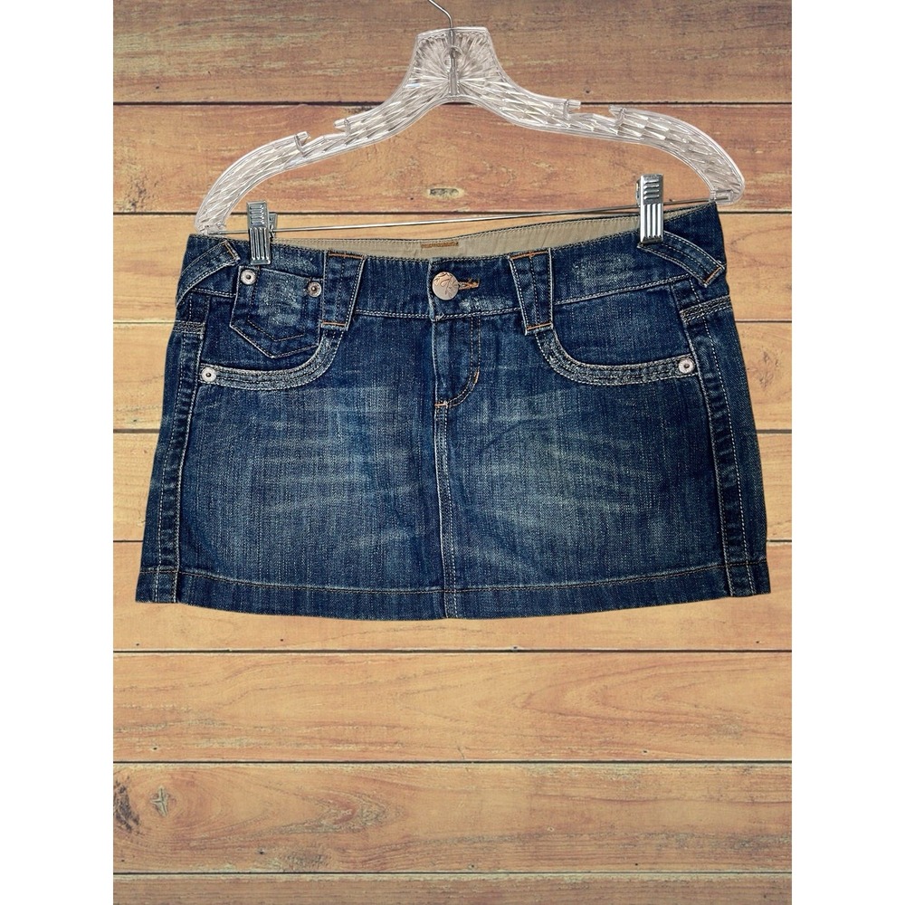 VTG Tommy Jeans Micro Mini Denim Skirt Size 9 Y2K Preppy Hipster Bratz Indie